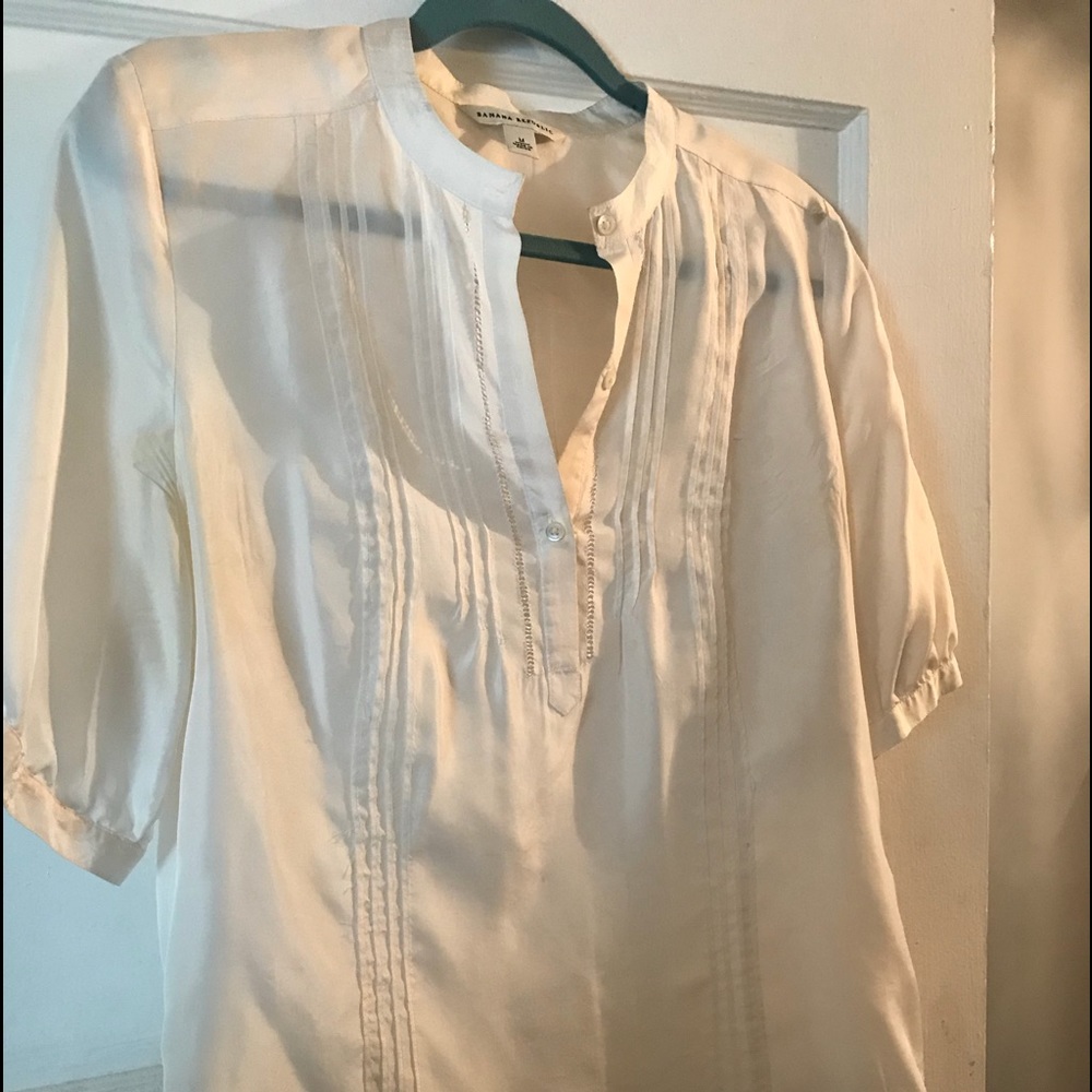 Banana Republic Silk White Blouse
